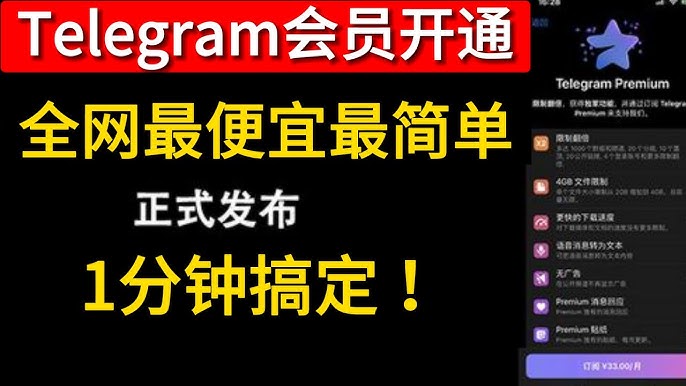 Telegram会员开通教程